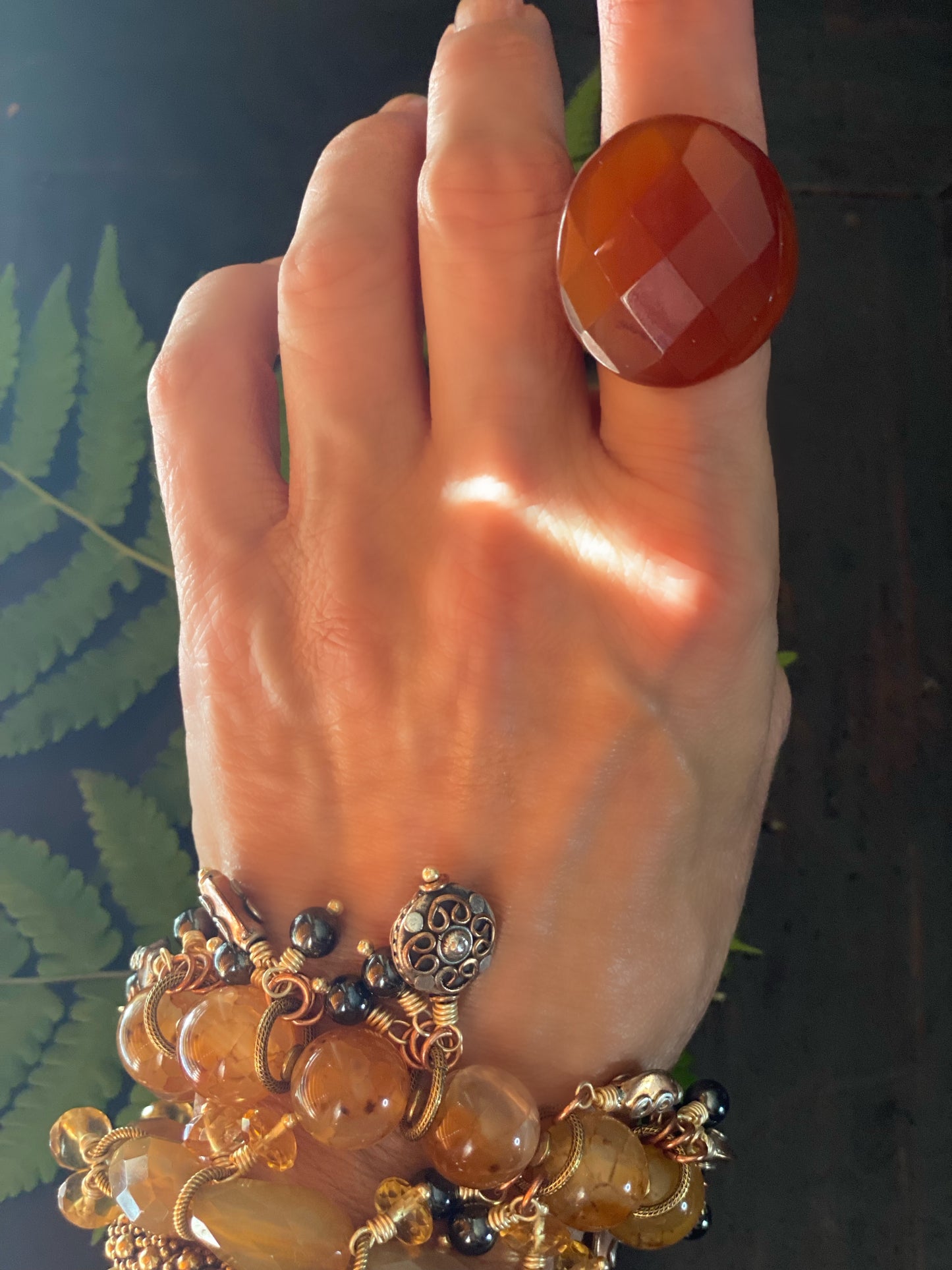Boho Luxe Carved Carnelian Ring III