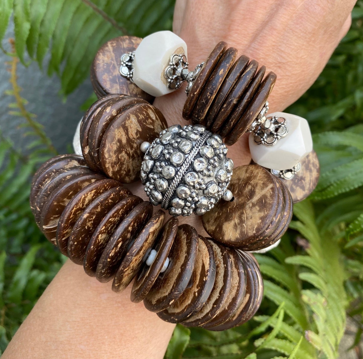 Woodland Fairy Collection Vintage Wood and Bone Super Chunky Stacker