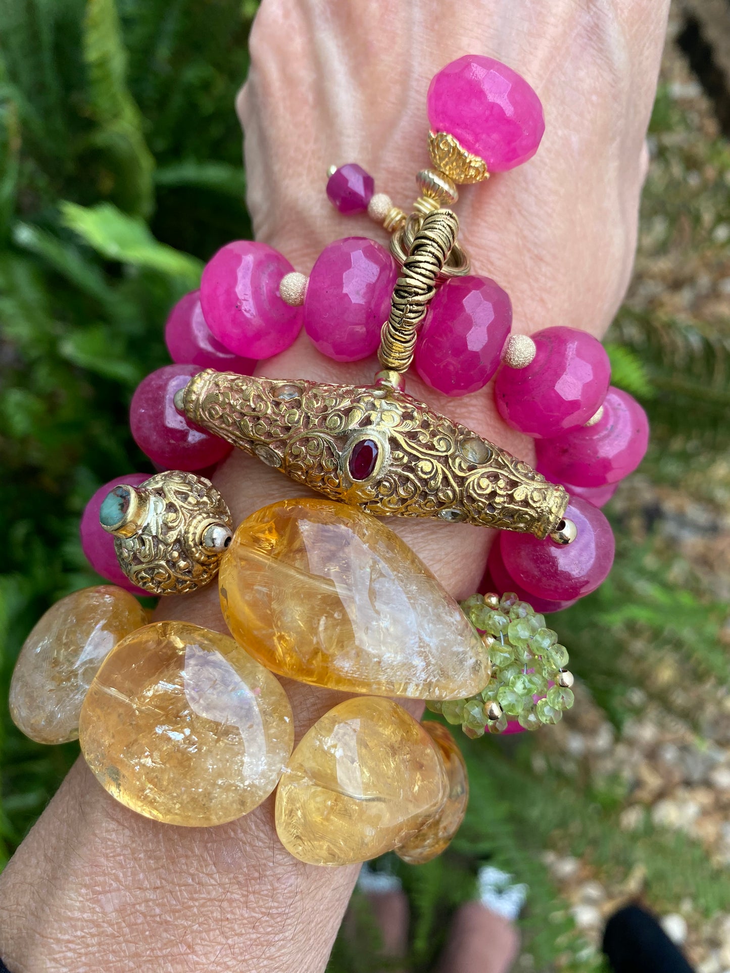 Shades of Pink With Citrine Focal Statement Stacker