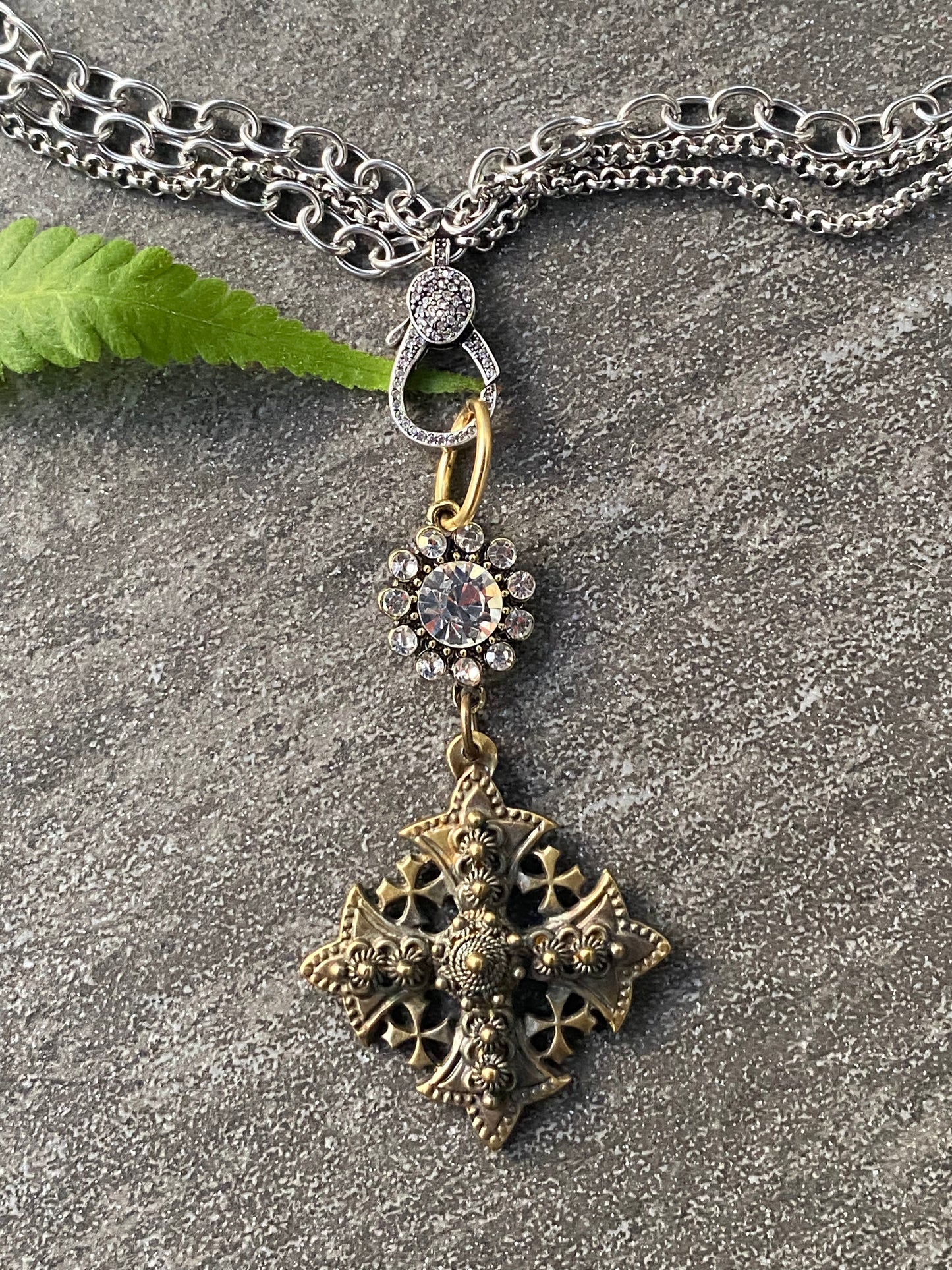 Crosses Talismans and Amulets Collection Multi-Chain Necklace with Cross
