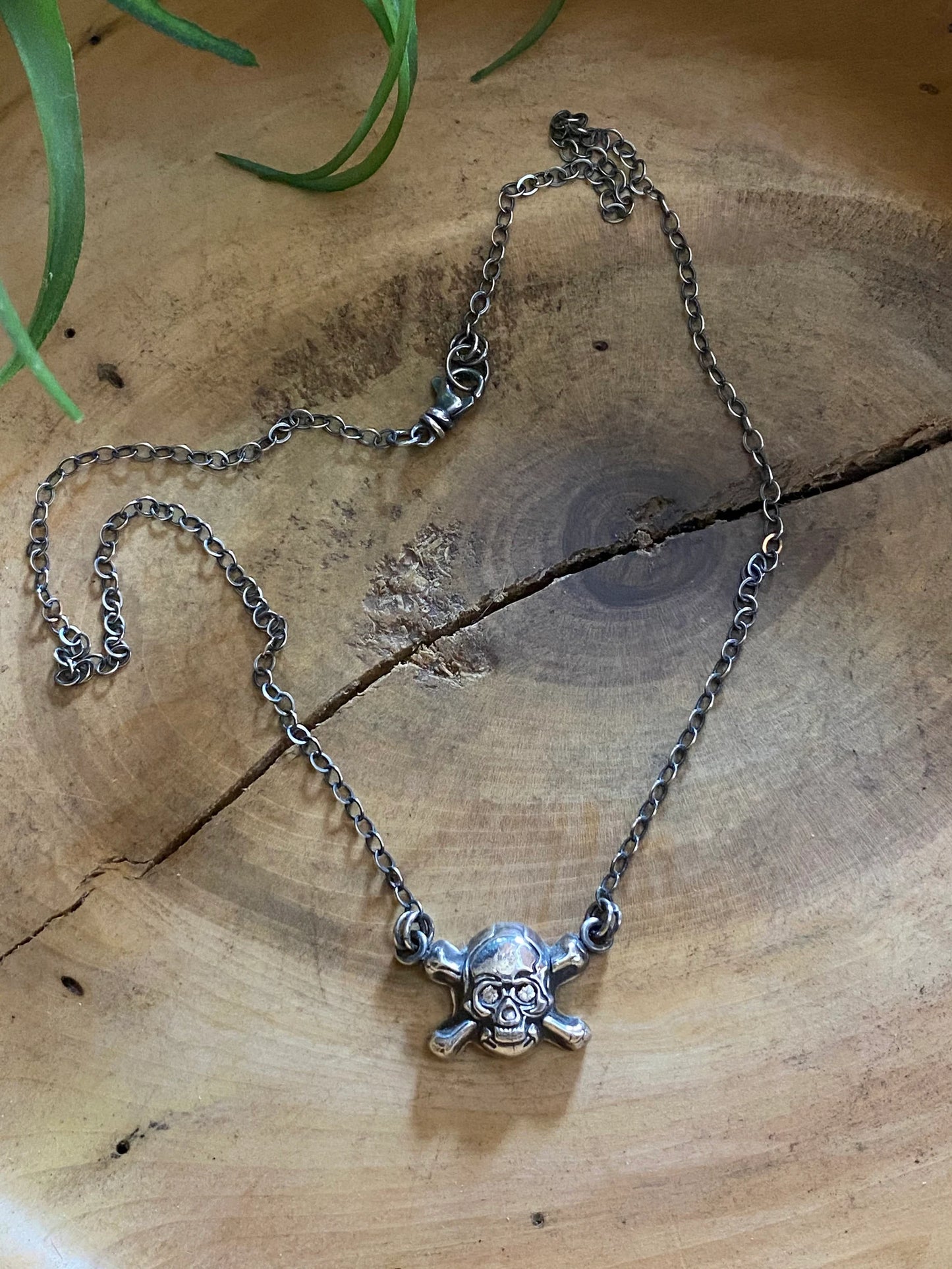 Talismans and Amulets Collection Fine Silver Skull Necklace.
