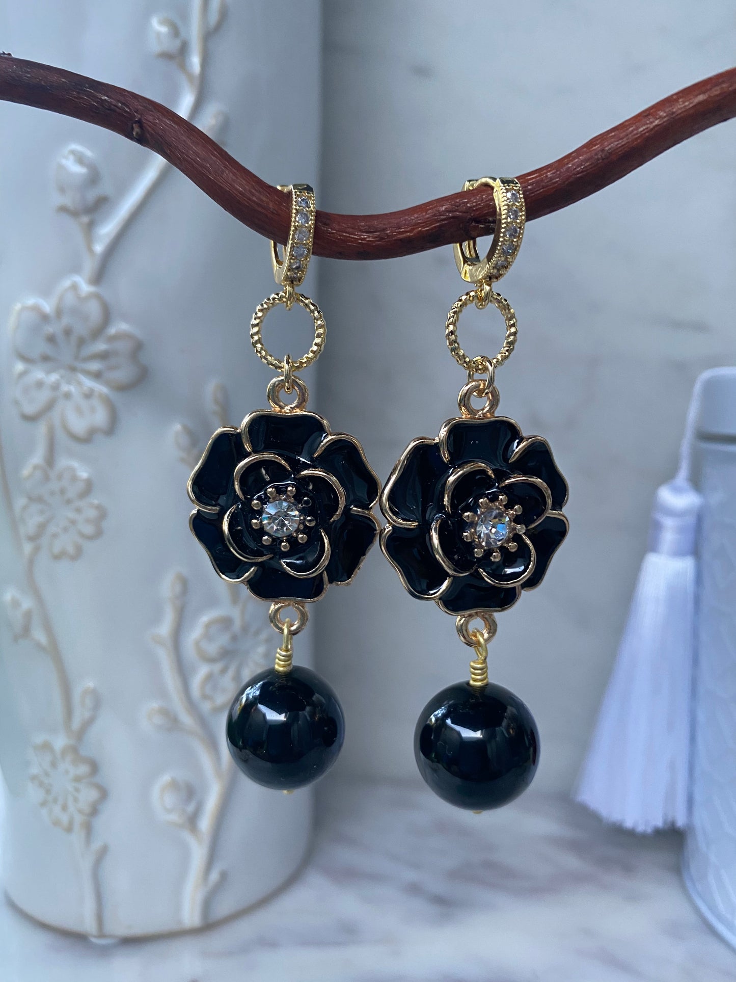 Noir Collection Camelia Earrings