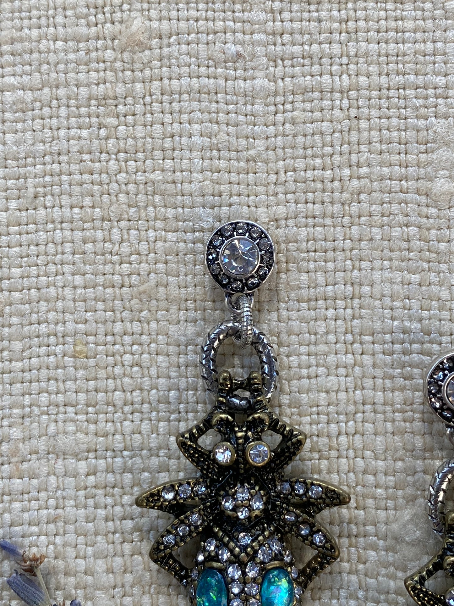 Talismans and Amulets Insetto Blue Pave Beetle Earrings