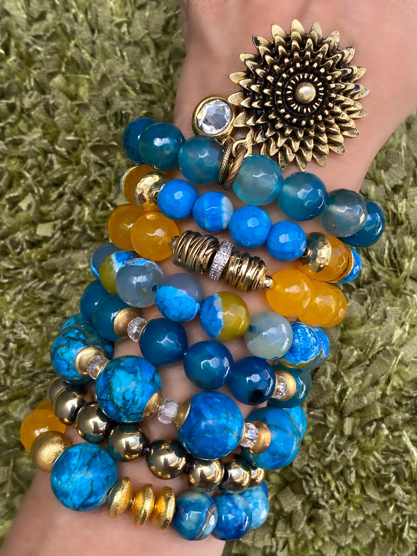 The Girl from Ipanema Collection Agate and Crystal Bracelet