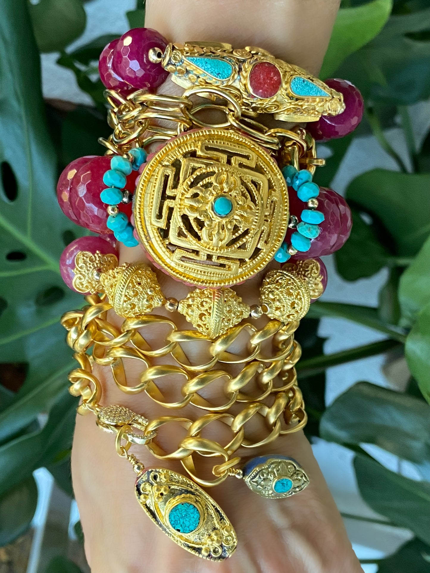 Boho Luxe Collection 22K Gold Plated Chunky Chain Wrap Necklet