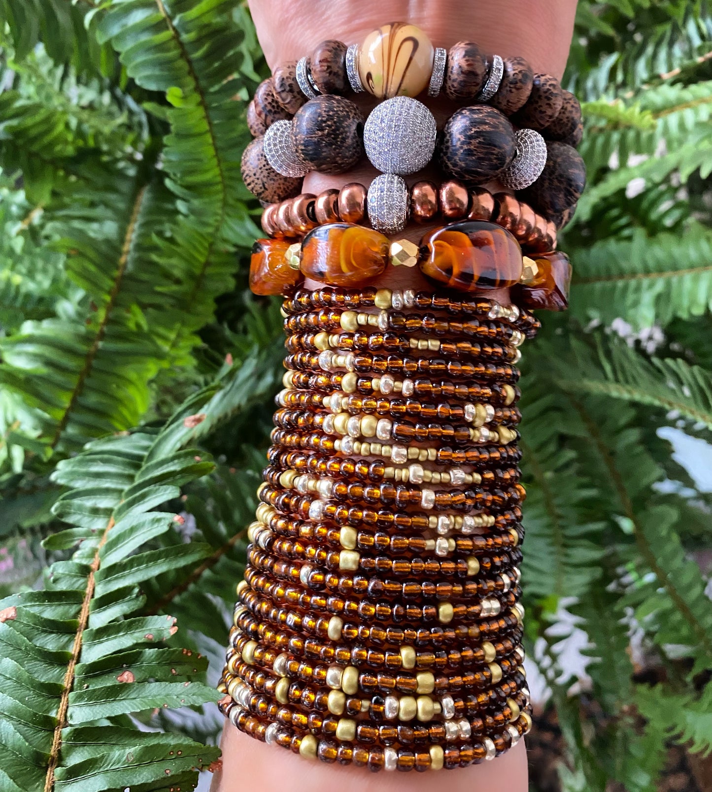 Woodland Fairy Collection Coconut Wood and Artisanal Glass Stacker