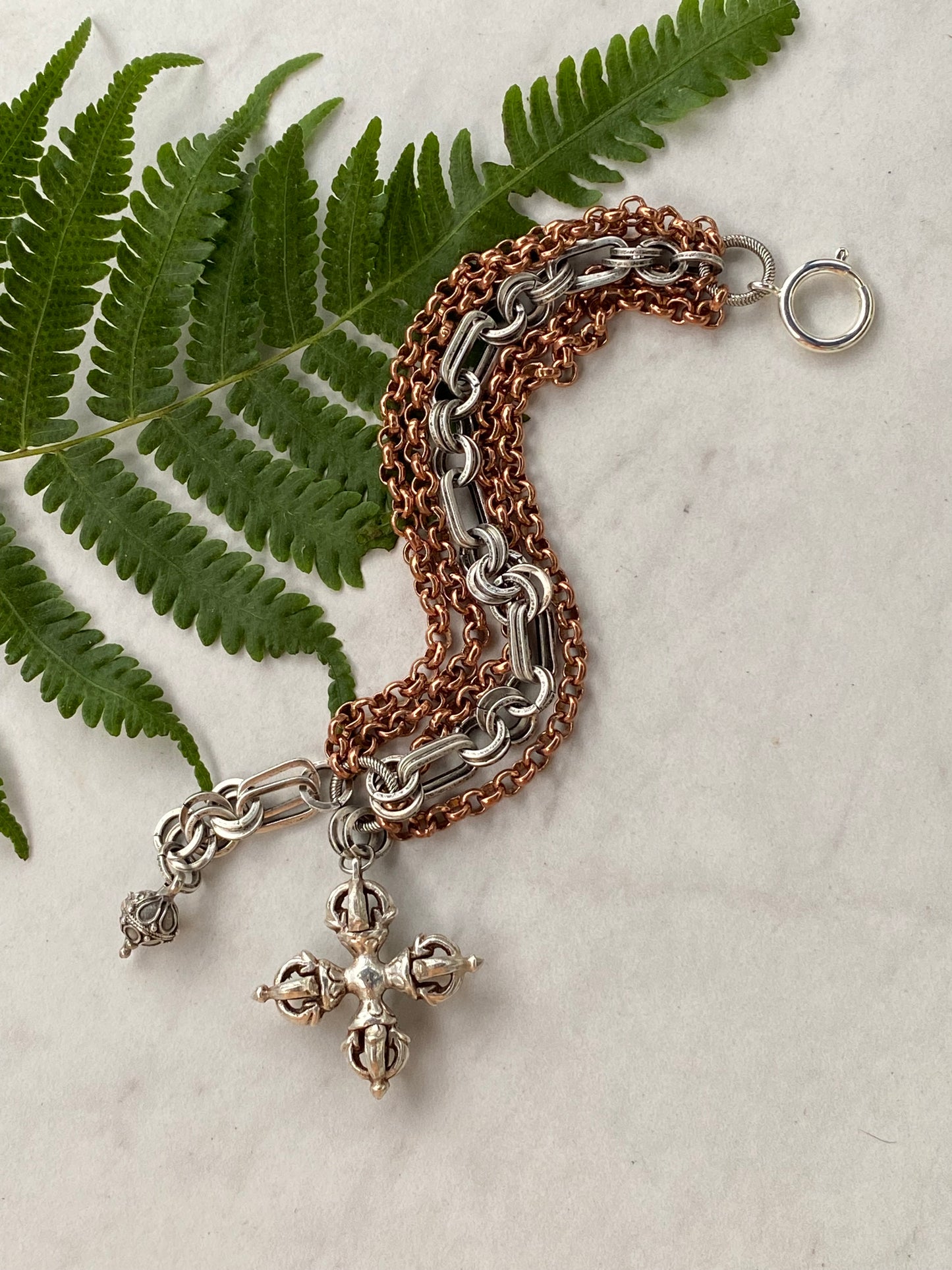 Essential Boho Collection Double Dorje Chunky Chain Statement Stacker