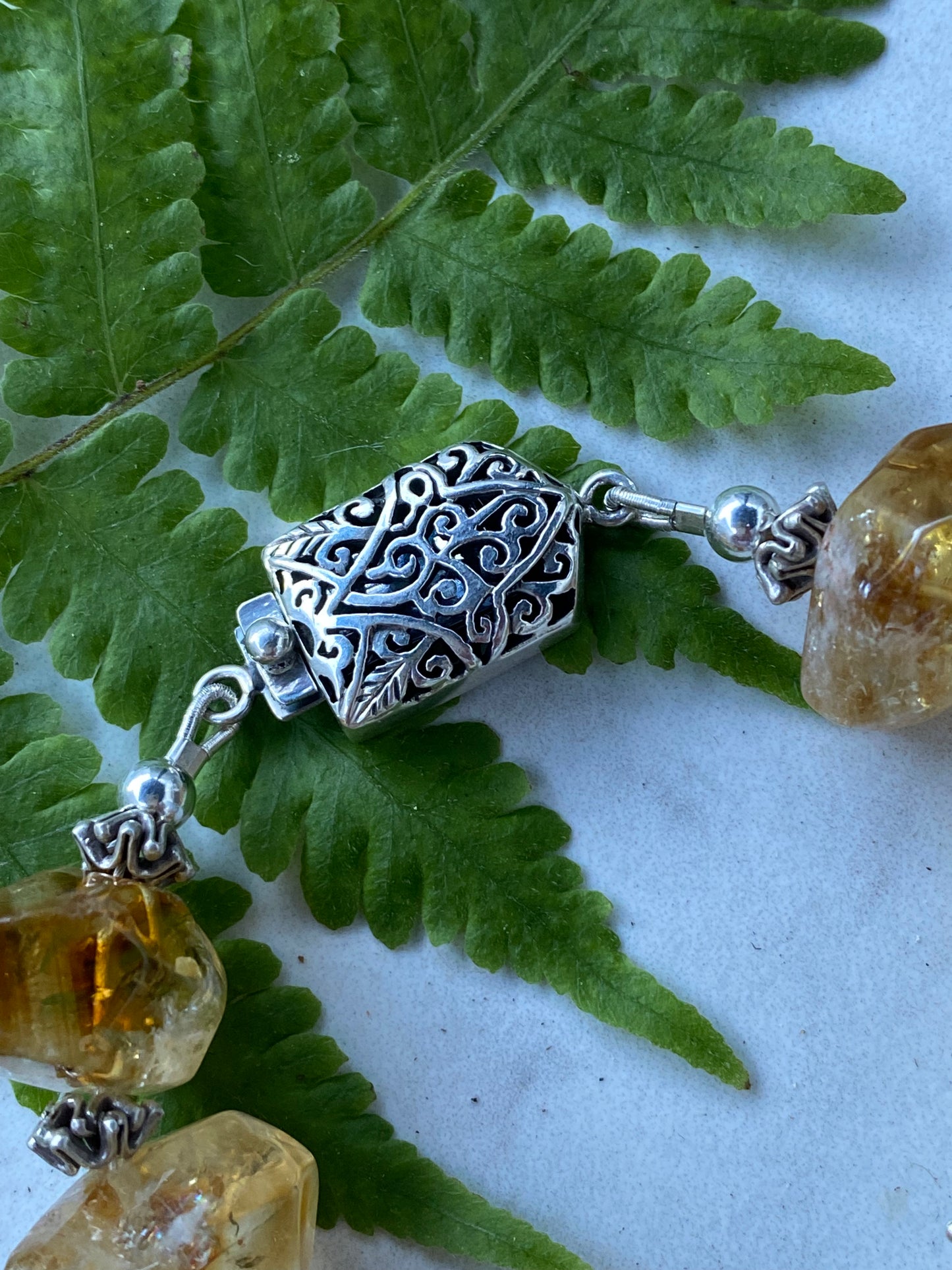 Boho Luxe Citrine and Labradorite Chunky Stacker