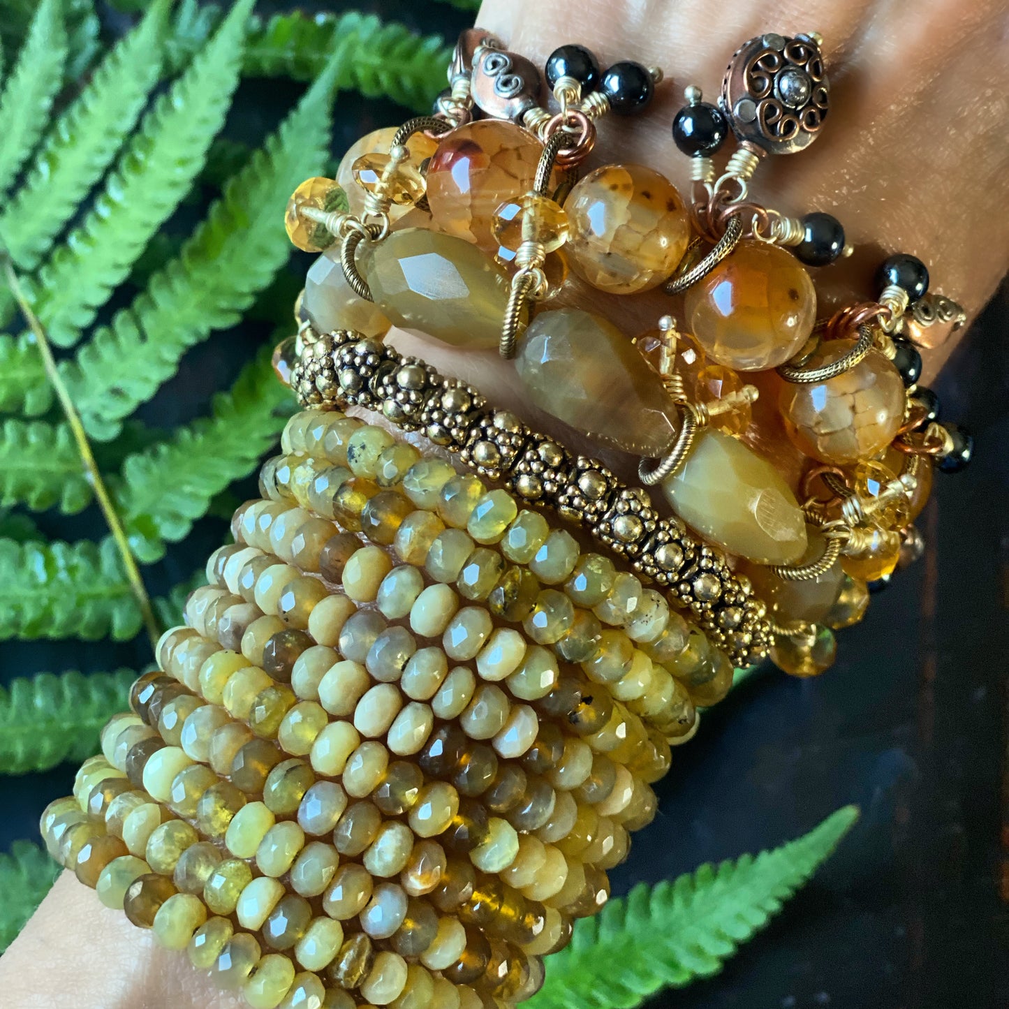 Gypsy Collection Honey Agate and Citrine Stacker