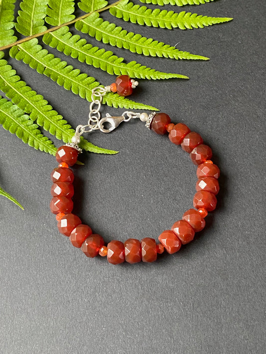 Gemstone Collection AA Faceted Carnelian Stacker