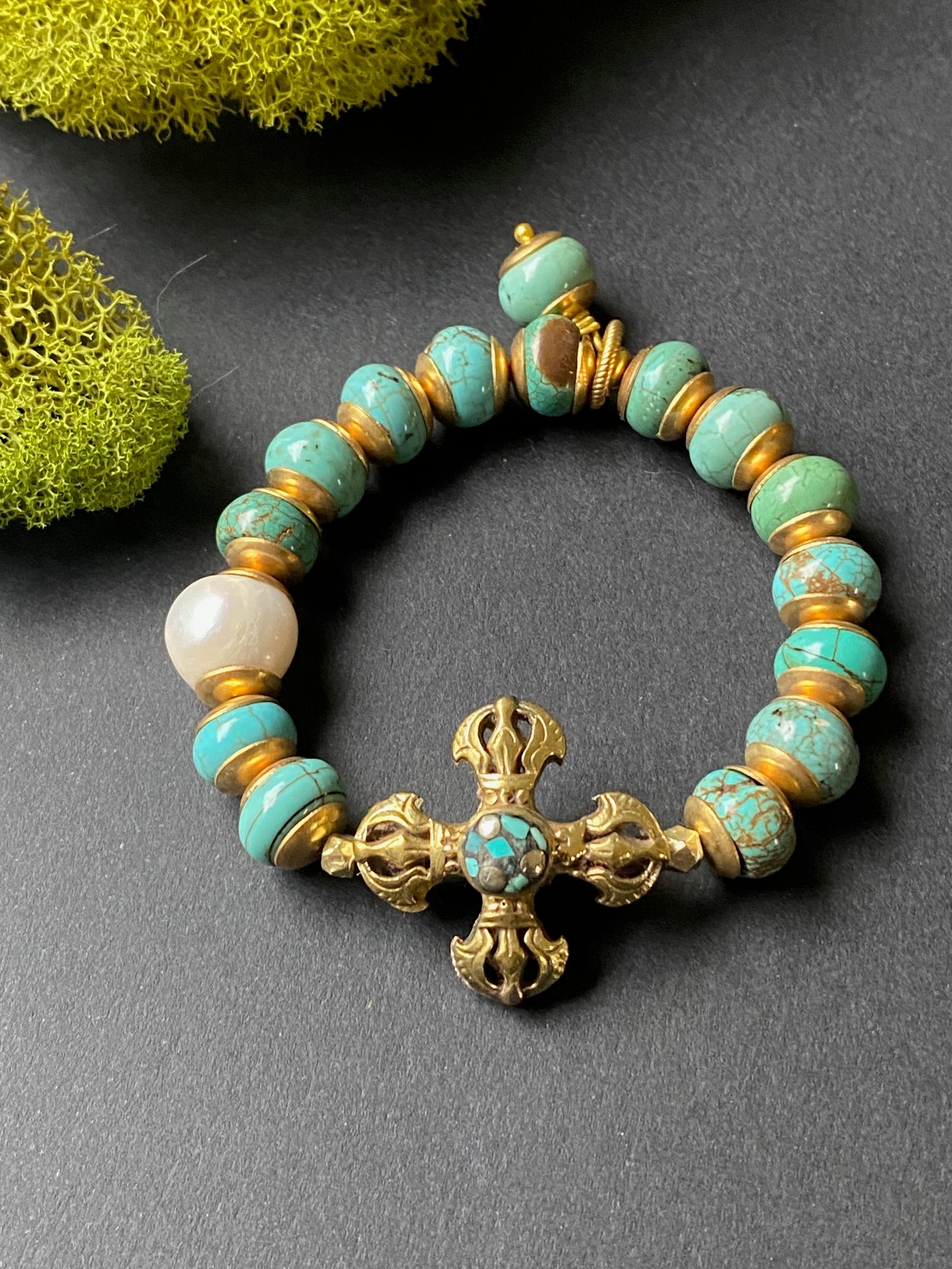 Talismans and Amulets Collection Double Dorje Turquoise Bracelet