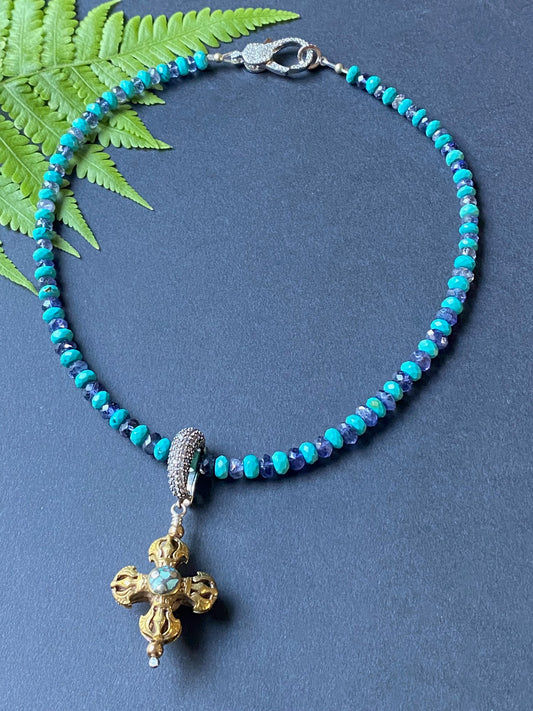 Turquesa Collection Turquoise and Iolite Necklace
