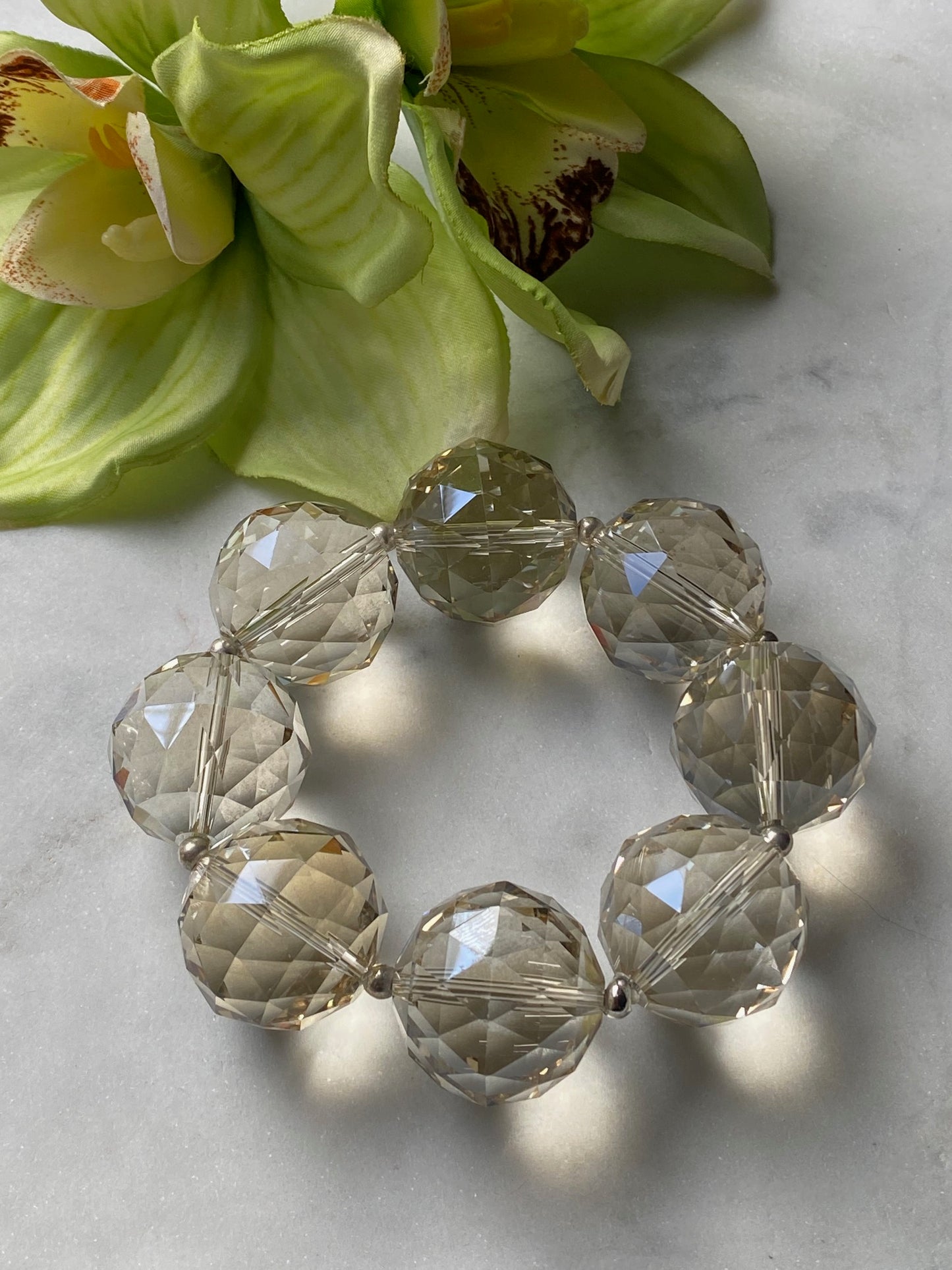 Celeste Collection Orb Faceted Crystal Chunky Stacker
