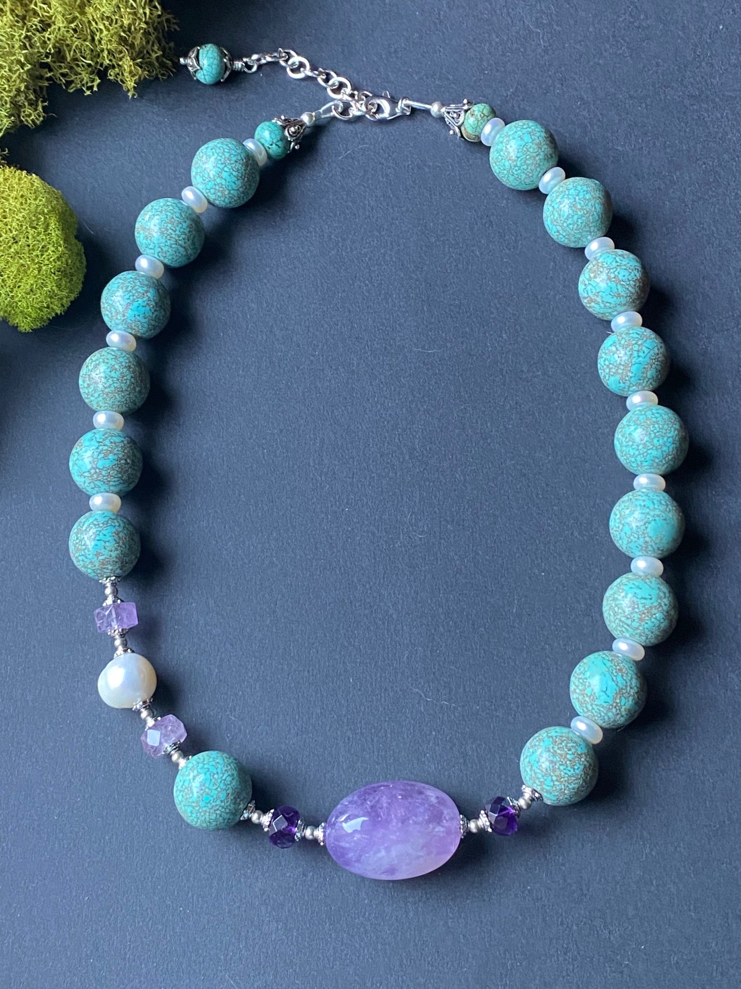 Turquesa Collection Turquoise and Amethyst Necklace