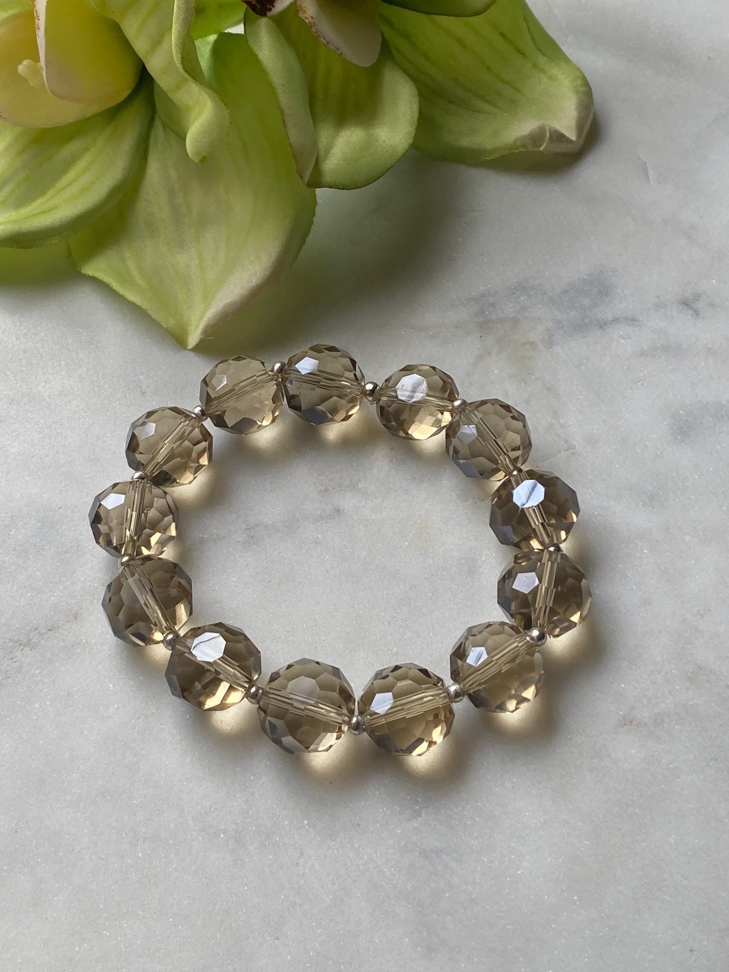 Gilded Glamour Collection Vintage Faceted Austrian Crystal Bracelet