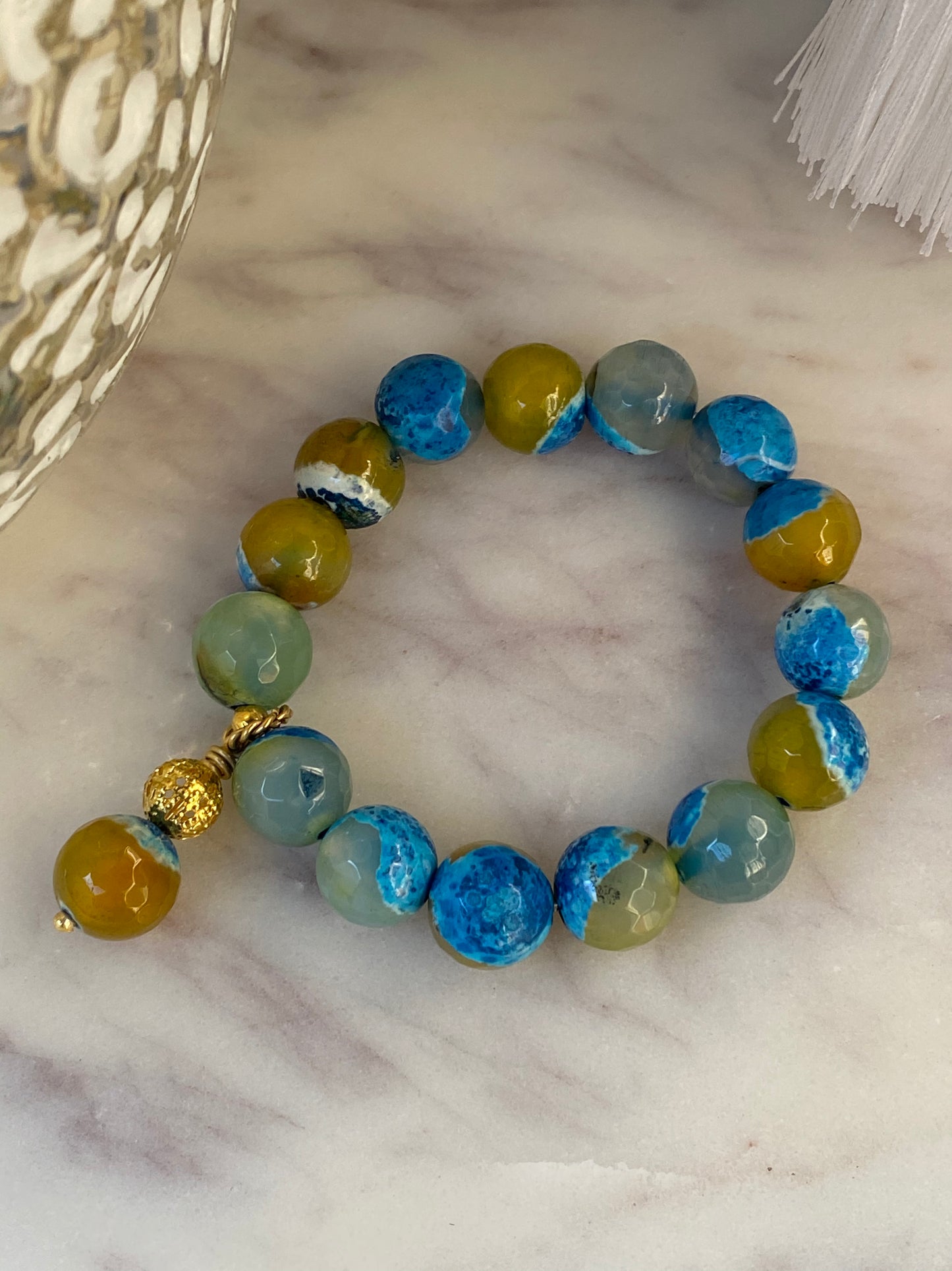 The Girl from Ipanema Collection Blue and Green Agate Bracelet
