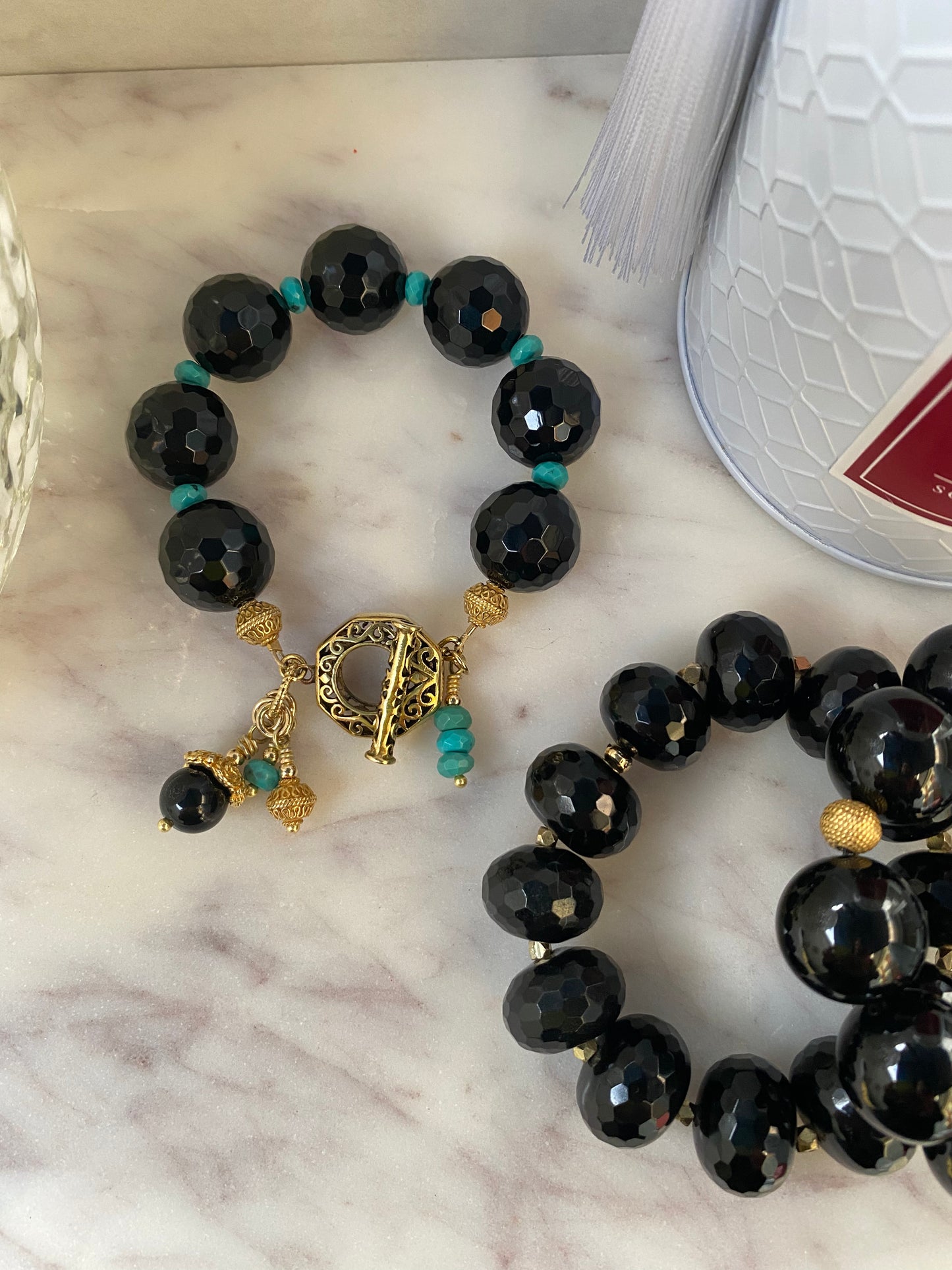 Noir Collection Onyx and Turquoise Stacker