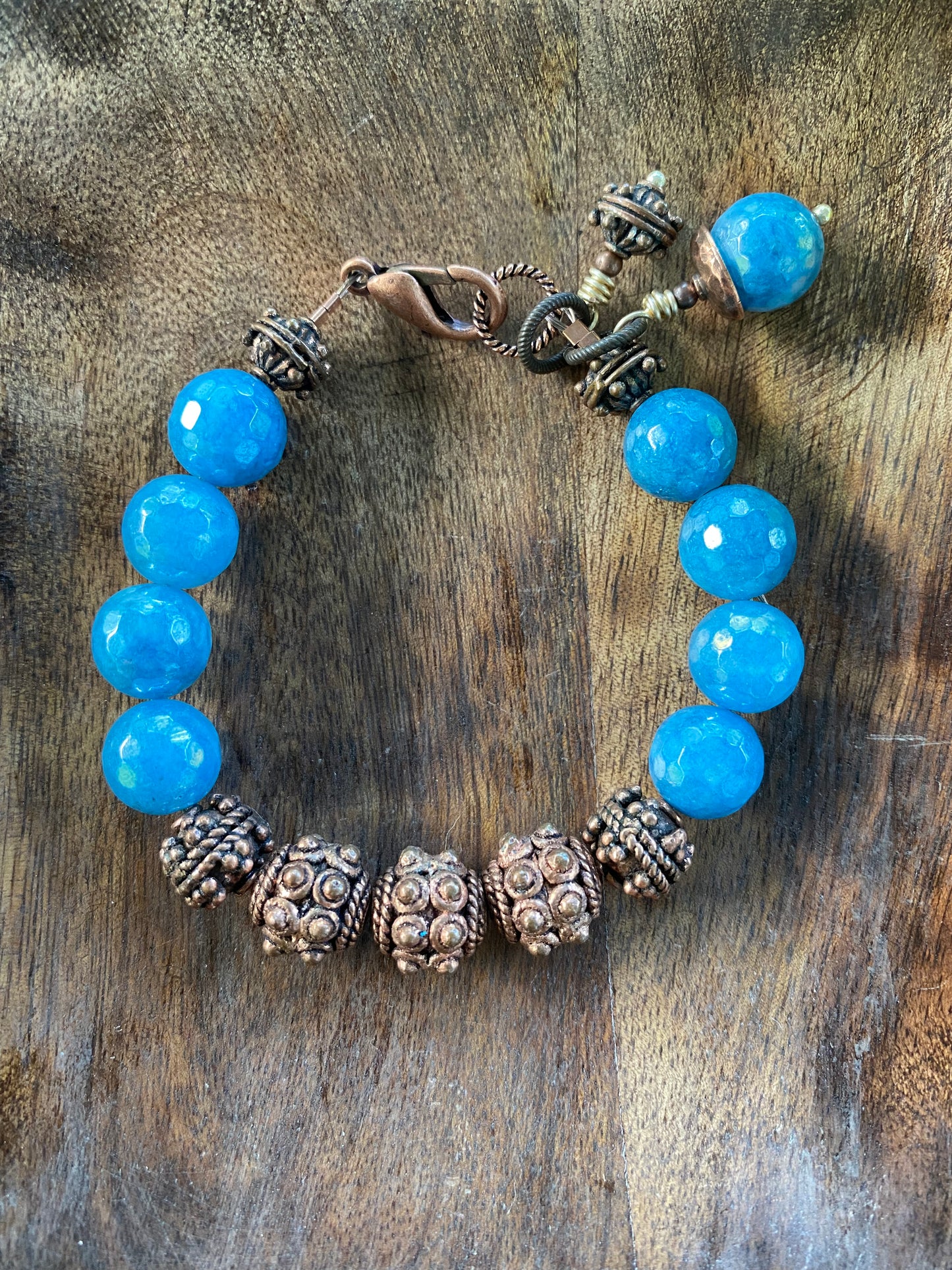 Gypsy Collection Faceted Agate and Copper Chunky Stacker