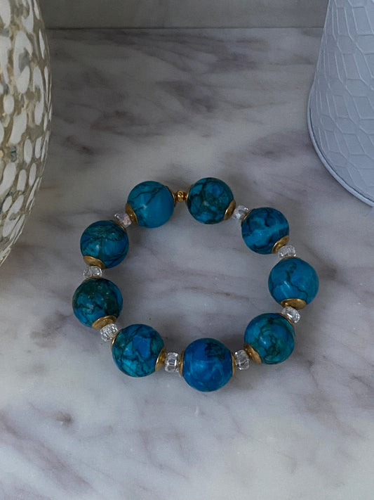 The Girl from Ipanema Collection Chrysocolla and Crystal Bracelet