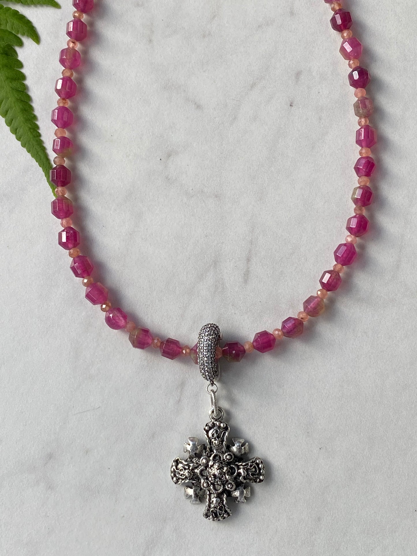 Shades of Pink Pink Jade and Rhodochrosite Layering Necklace
