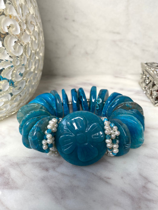 Roca Collection Carved Agate Statement Stacker