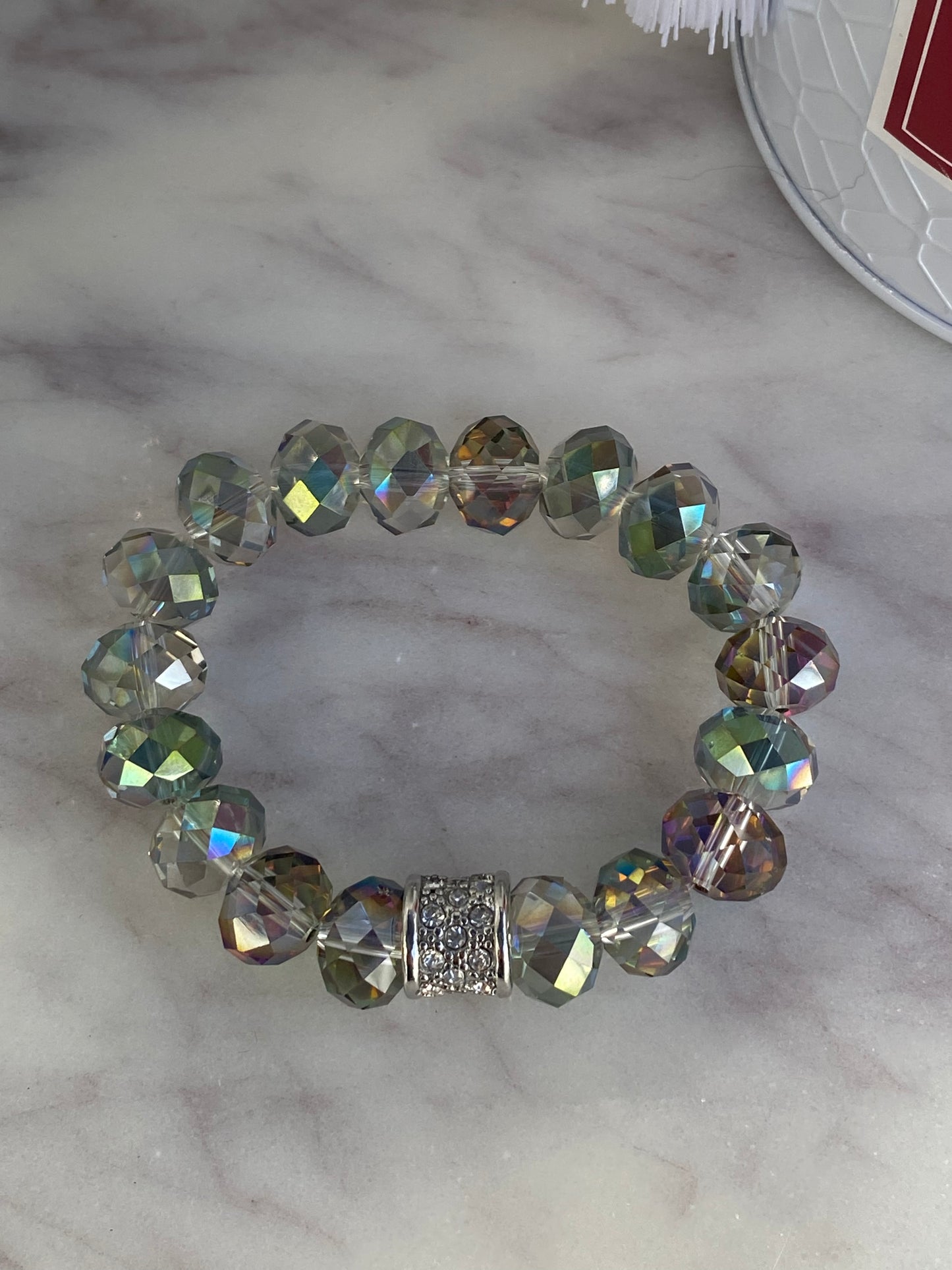 Bella Abalone Collection Austrian Crystal Statement Stacker