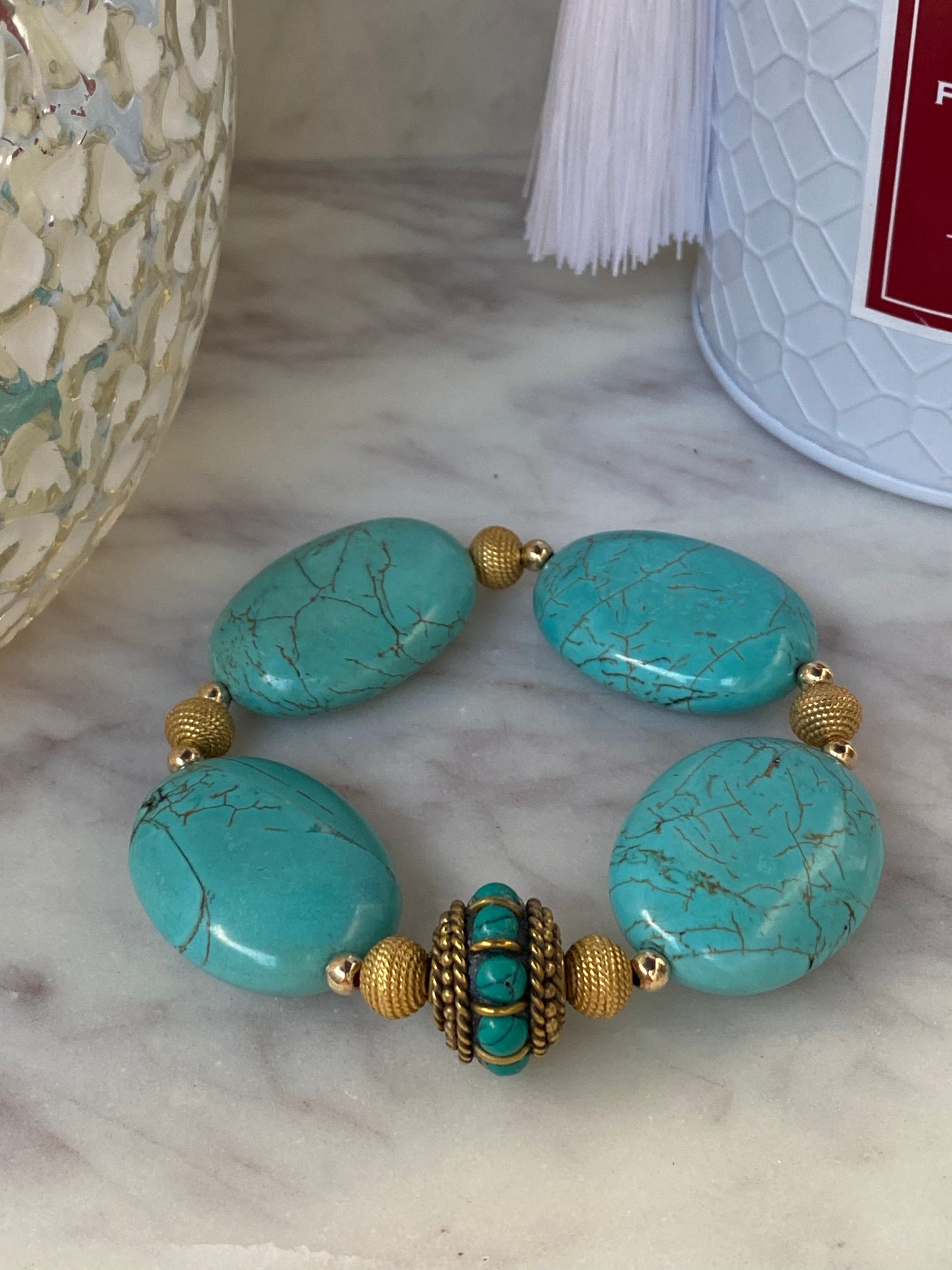 Turquesa Collection Turquoise Chunky Stackers