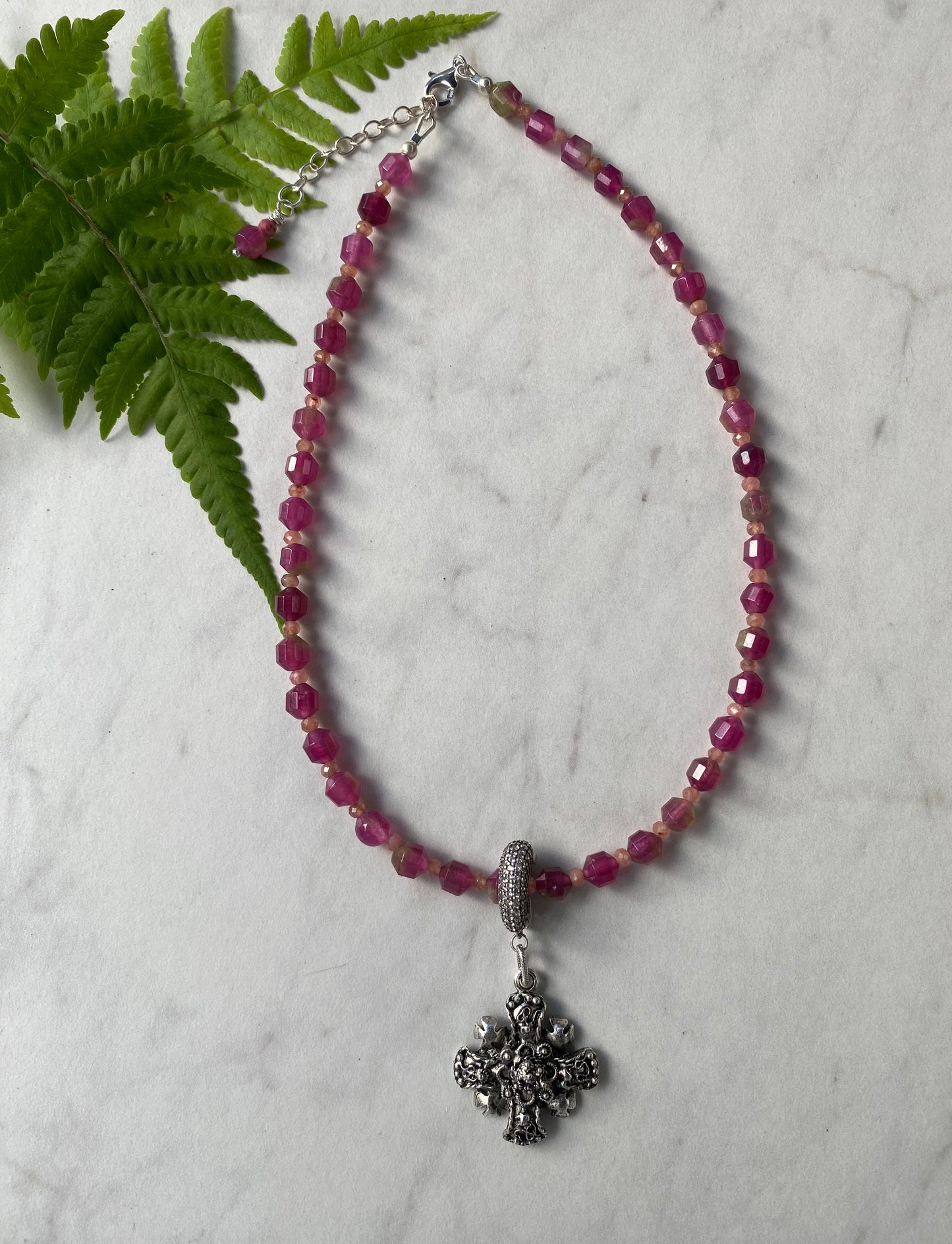 Shades of Pink Pink Jade and Rhodochrosite Layering Necklace