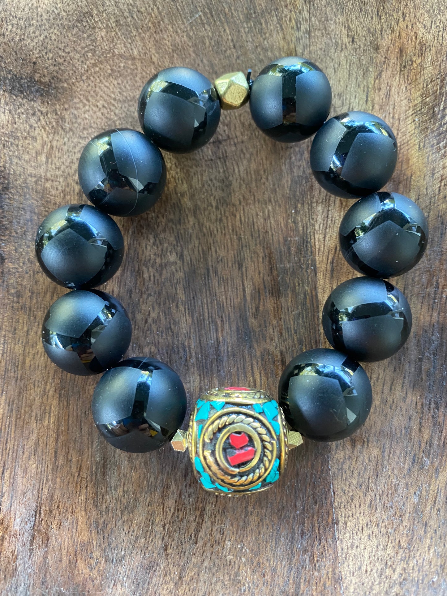 Essential Boho Collection Tibetan Agate Chunky Statement Stacker
