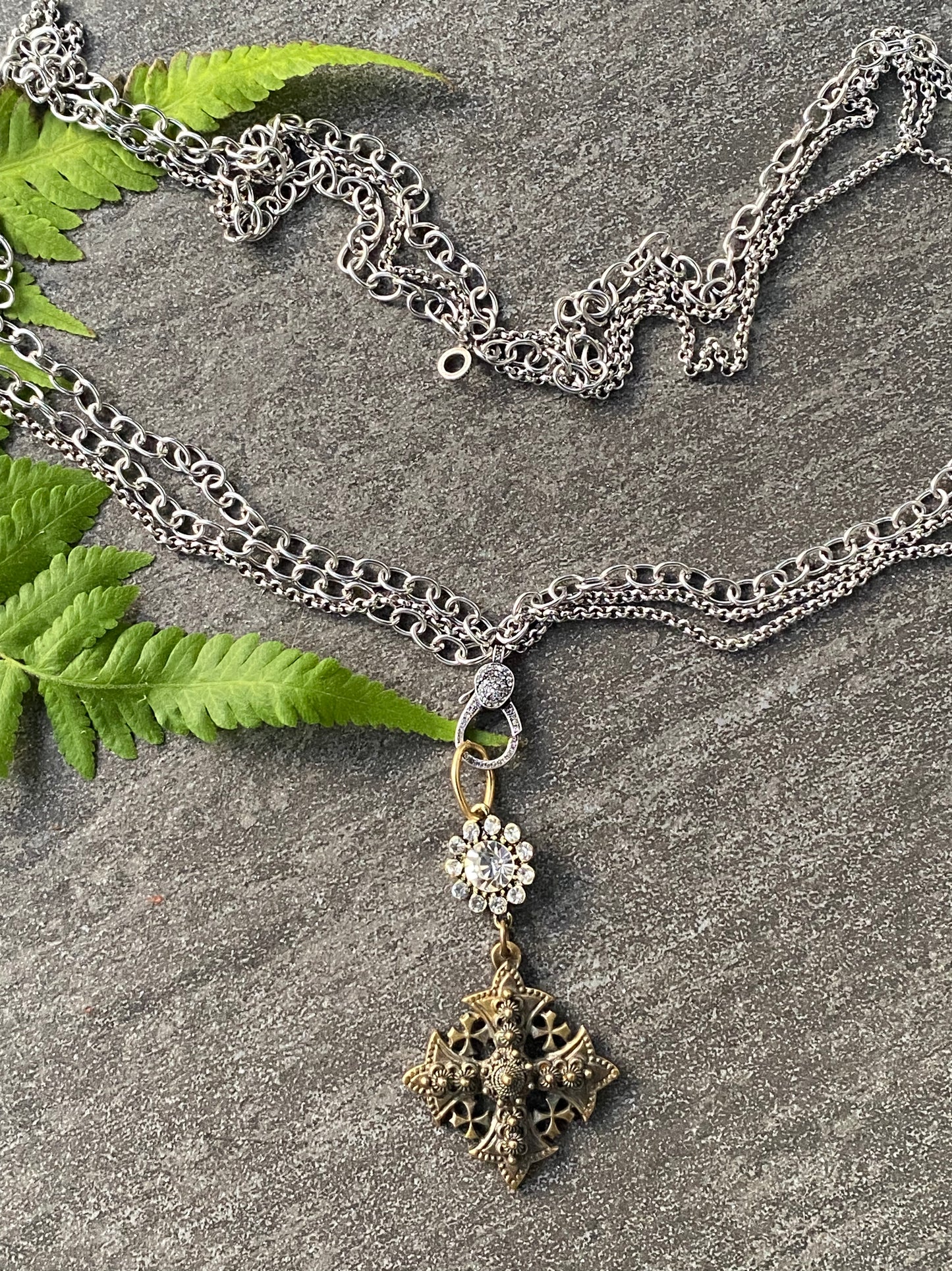 Crosses Talismans and Amulets Collection Multi-Chain Necklace with Cross