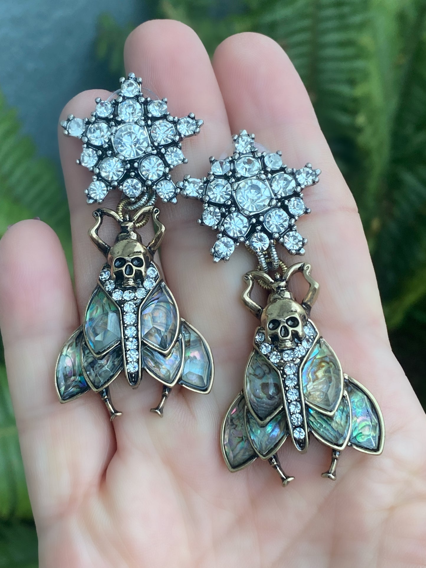 Insetto Talismans and Amulets Collection Fancy Skull Moth Earrings