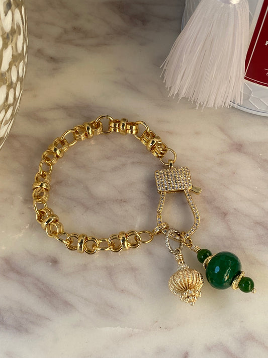 Boho Luxe Verdant Chunky Chain with Pave Clasp