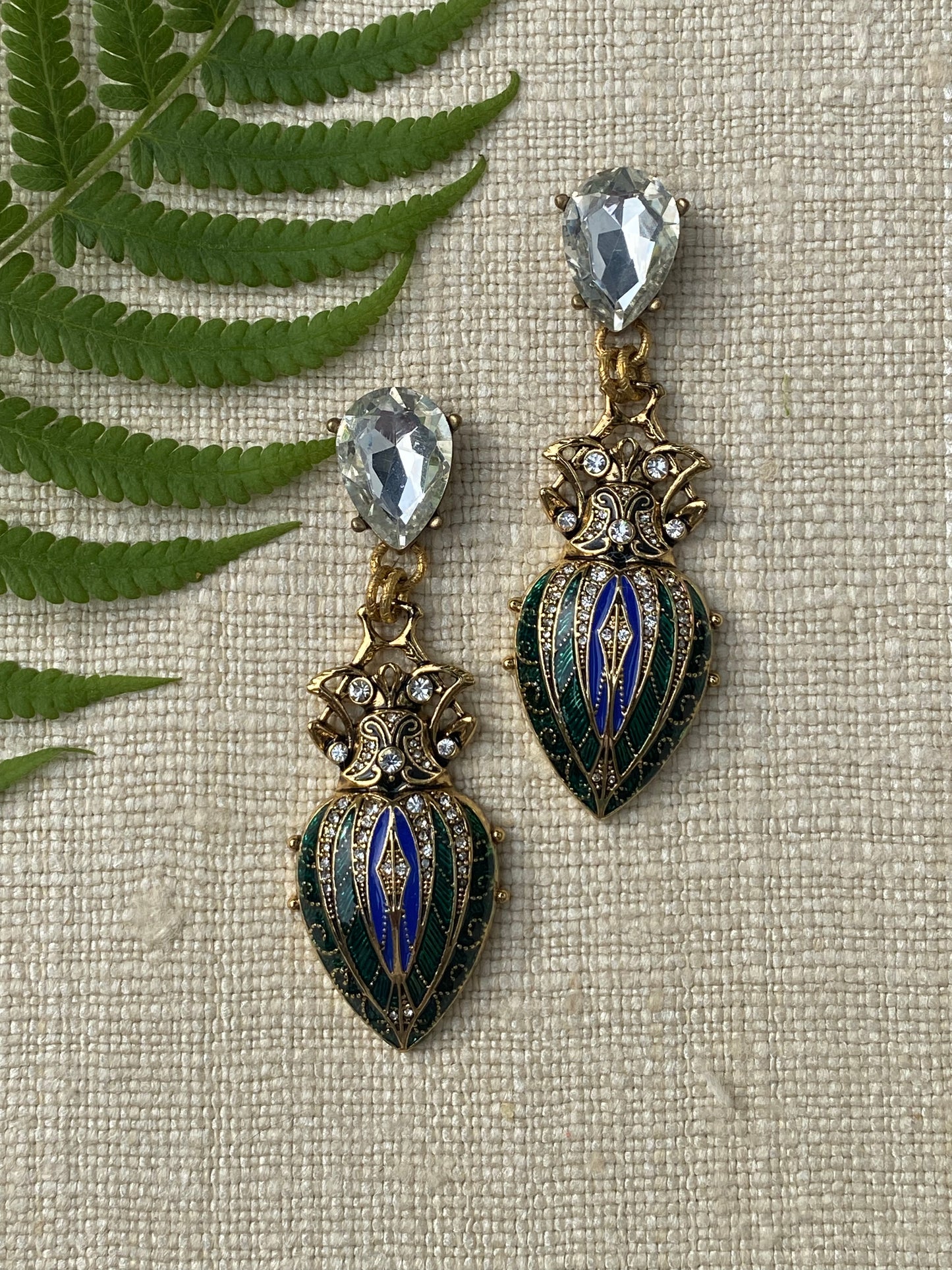 Insetto Collection Enamel Scarab Earrings