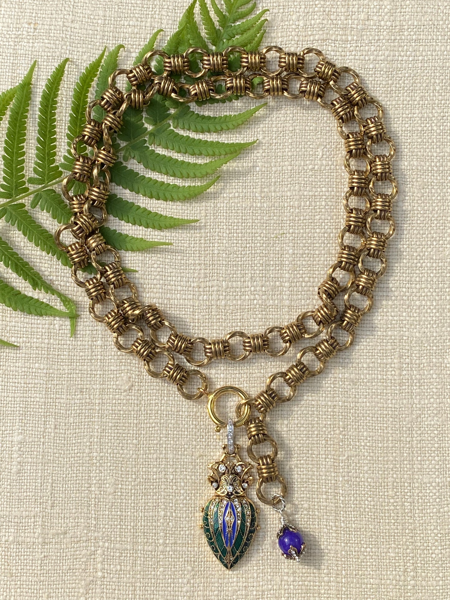 Insetto Collection Wrap Necklace with Enamel Scarab Pendant